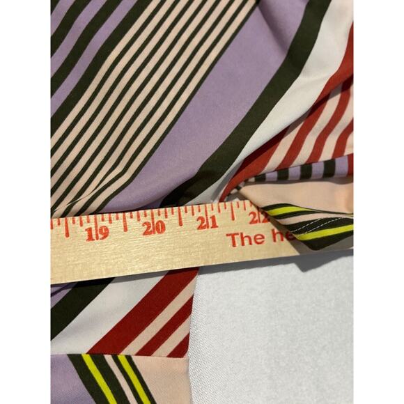 EVRI Striped Gathered-Front Midi Dress 1X V neck career travel party - Picture 7 of 9